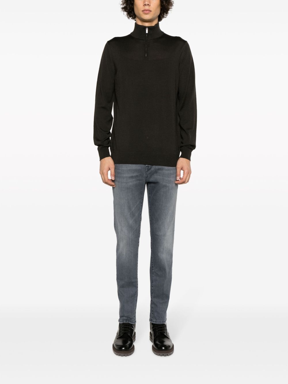 high-neck virgin wool jumper - 2