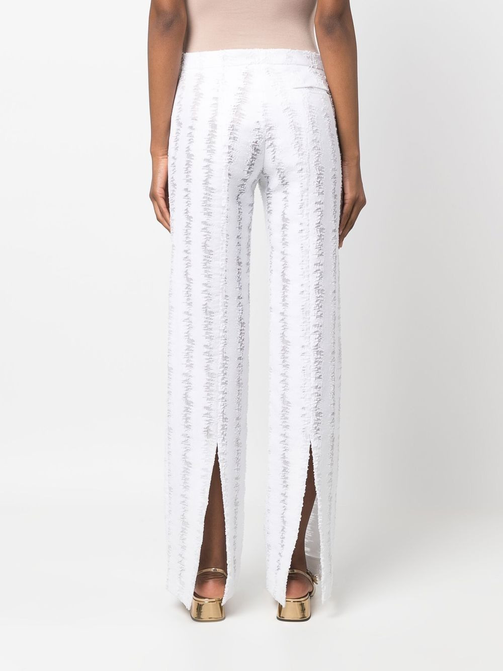 distressed flared trousers - 4