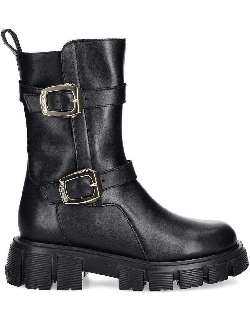 buckle-detail platform boots 1
