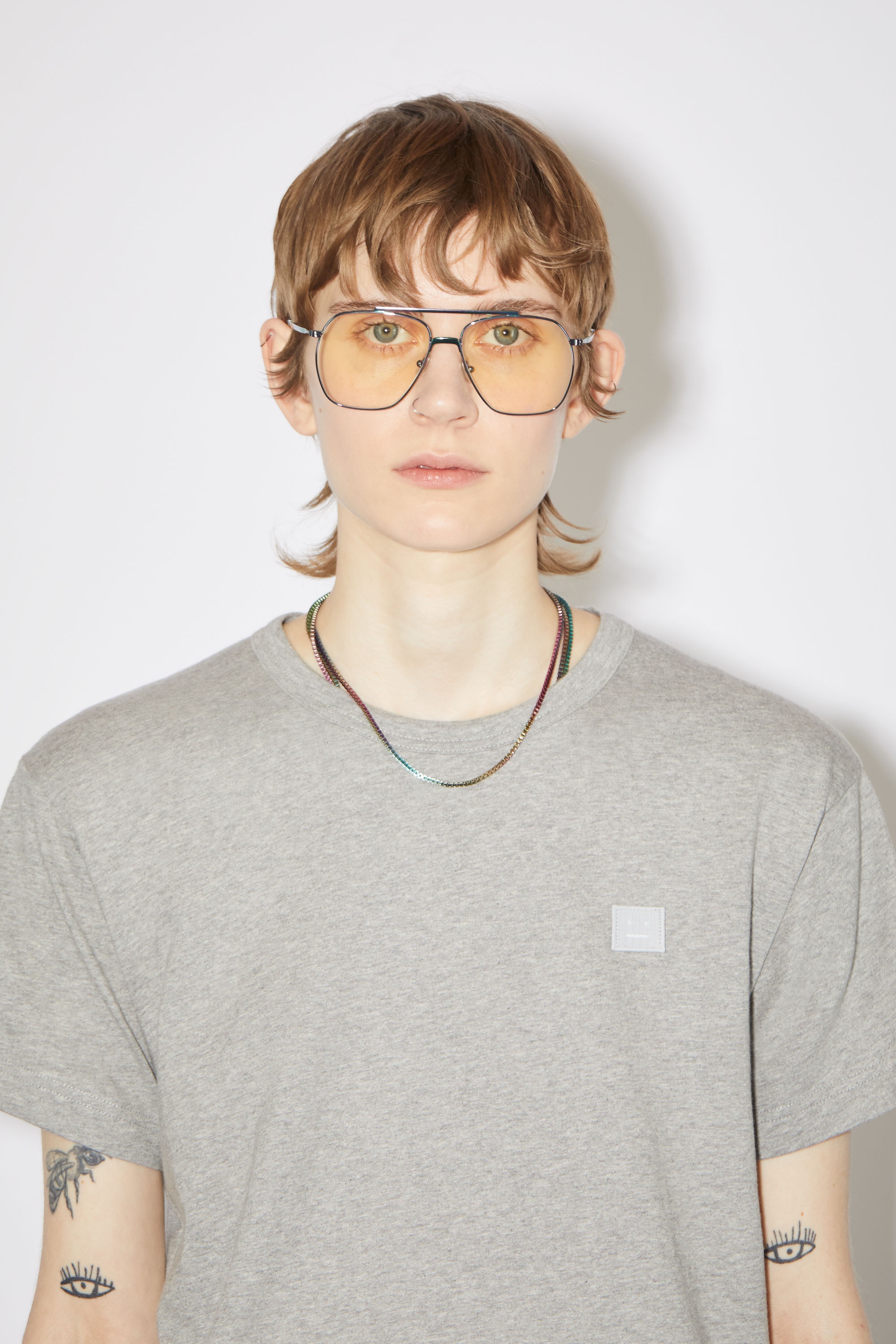 Crew neck t-shirt - Regular fit - Light Grey Melange - 4