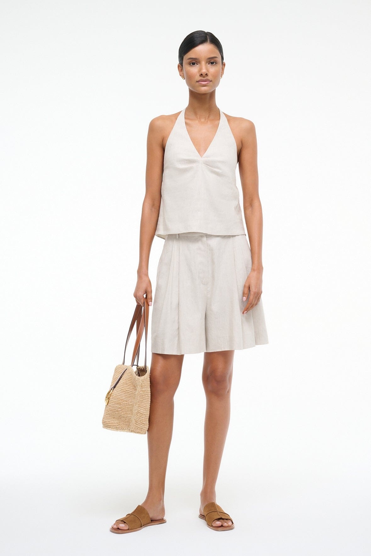 STAUD CORSO LINEN TOP NATURAL - 4