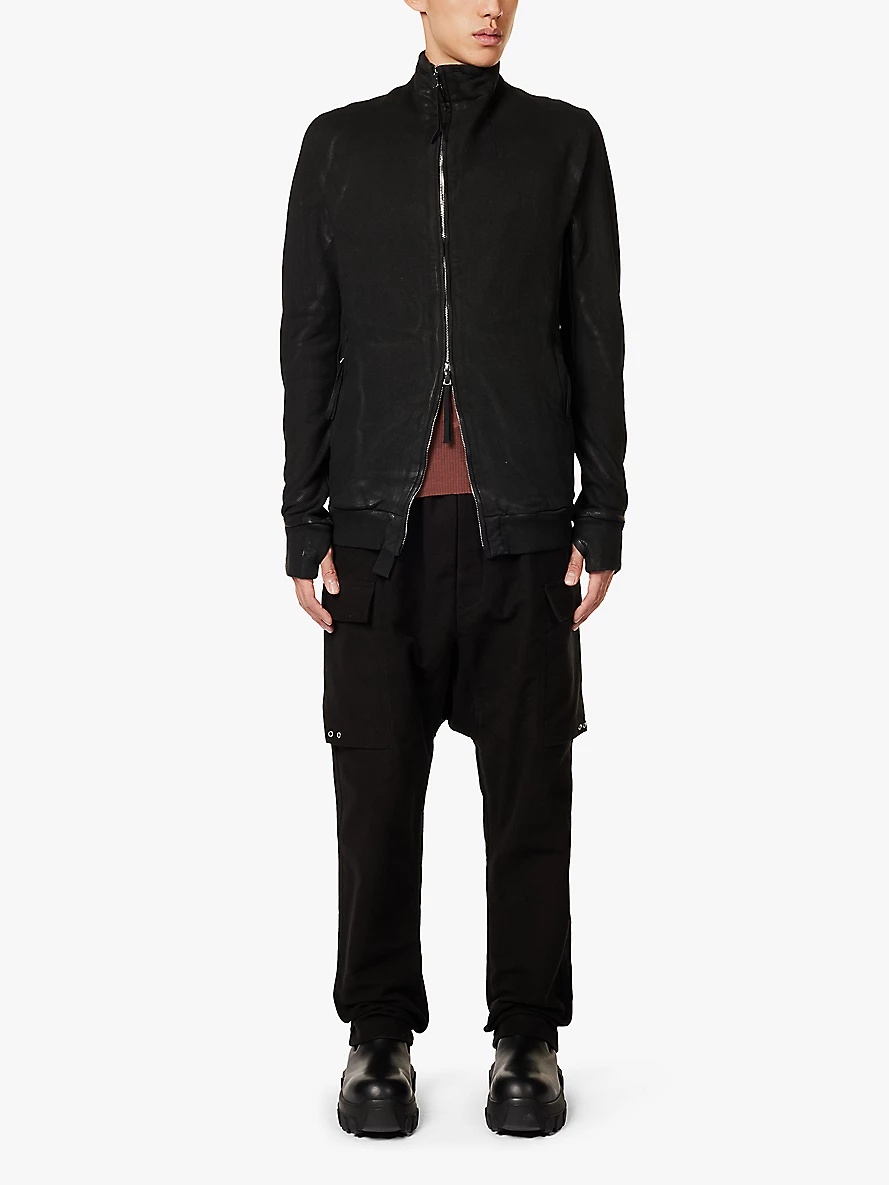 Faded-wash funnel-neck organic-cotton jacket - 2