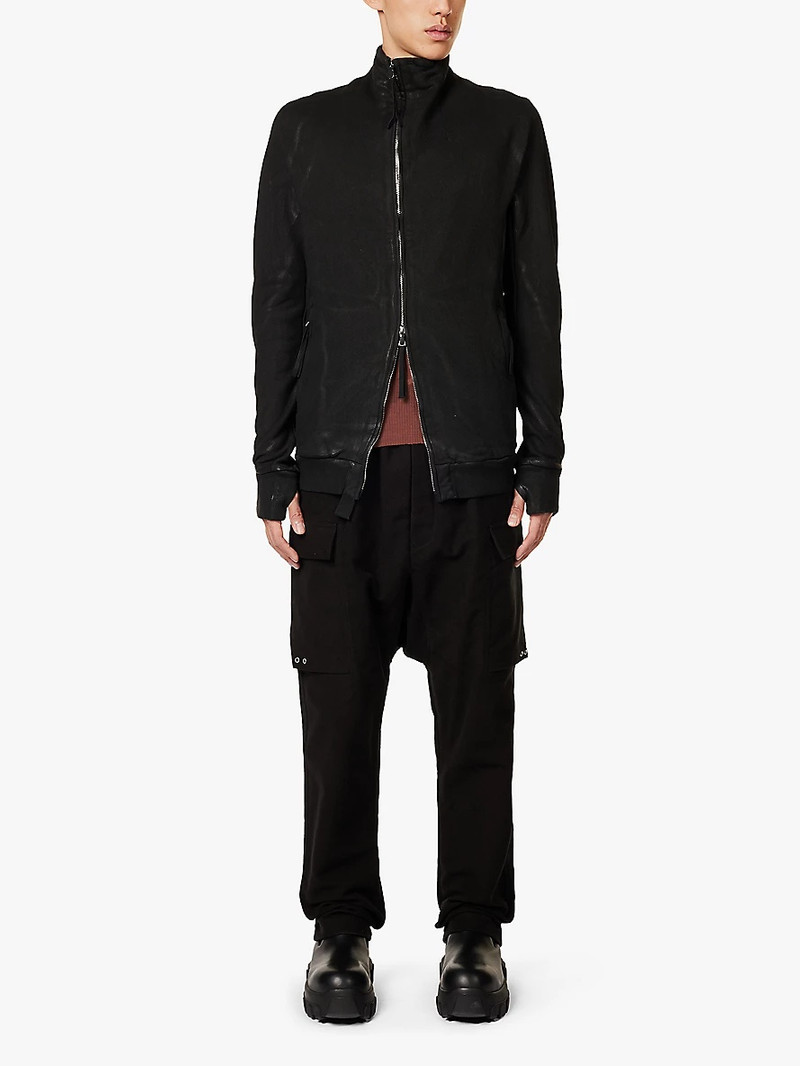 Boris Bidjan Saberi Faded-wash funnel-neck organic-cotton jacket outlook