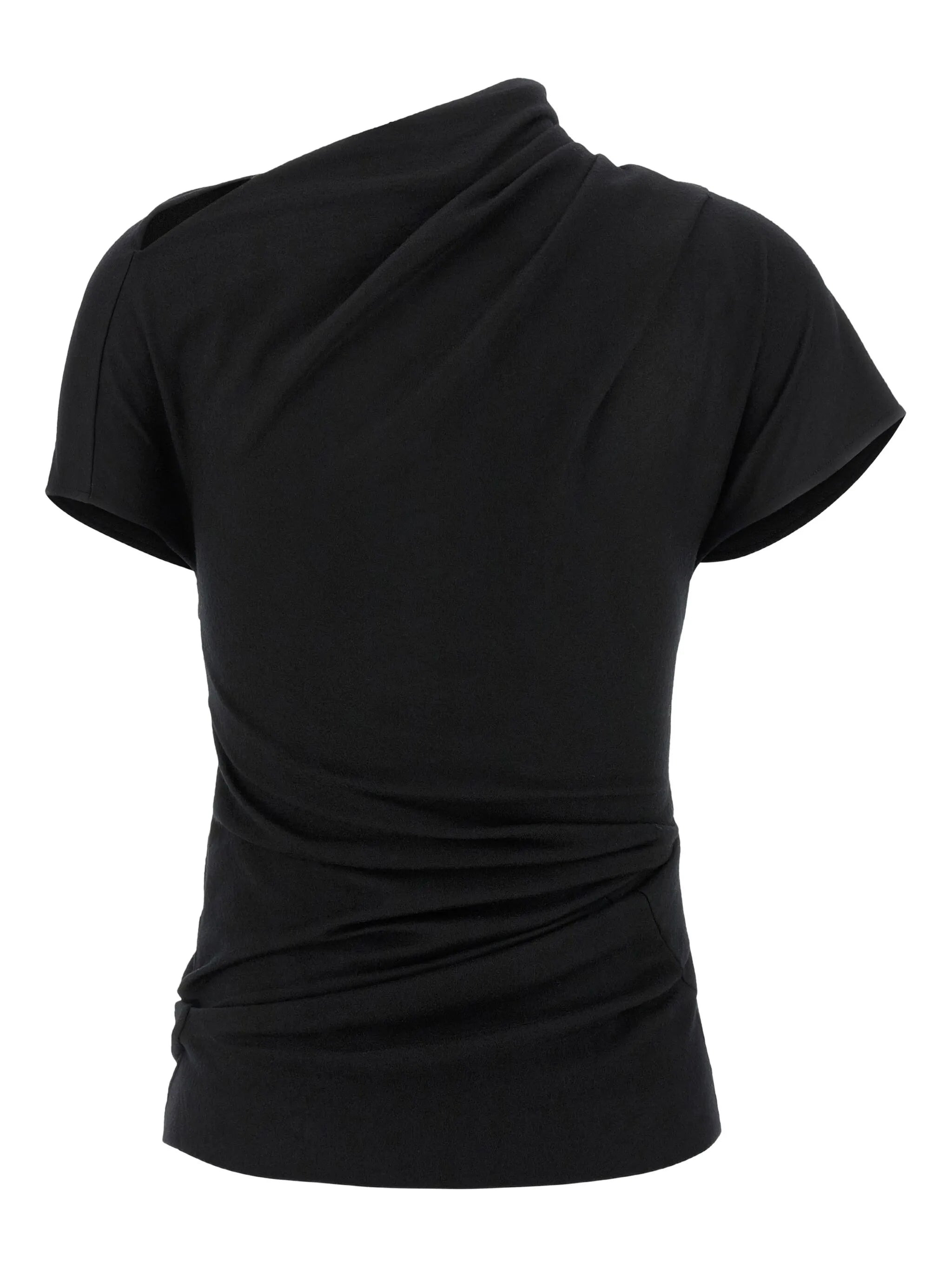 Flap draped short-sleeve top - 2