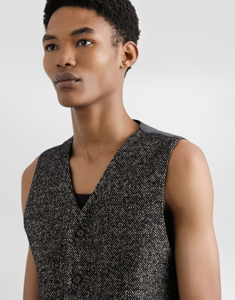Wool chevron single-breasted vest 4