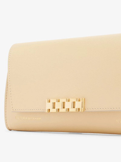 Victoria Beckham Chain-embellished leather wallet on chain outlook
