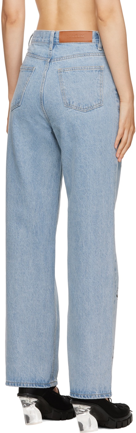 【関税込み】KIMHEEKIM ブルー Pearl Stamped ジーンズ KIMHĒKIM Blue Pearl Stamped Jeans | REVERSIBLE