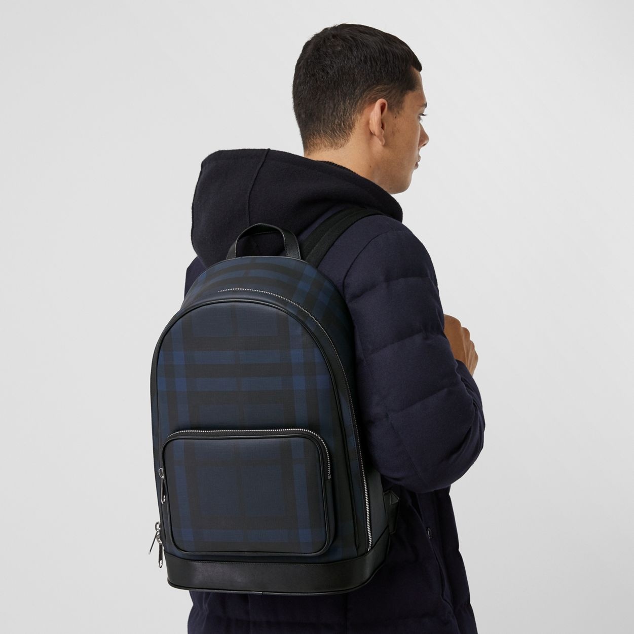 London Check and Leather Backpack - 3