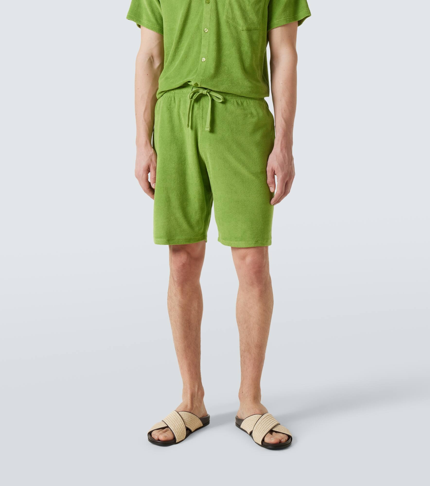 Cotton-blend terry Bermuda shorts - 3