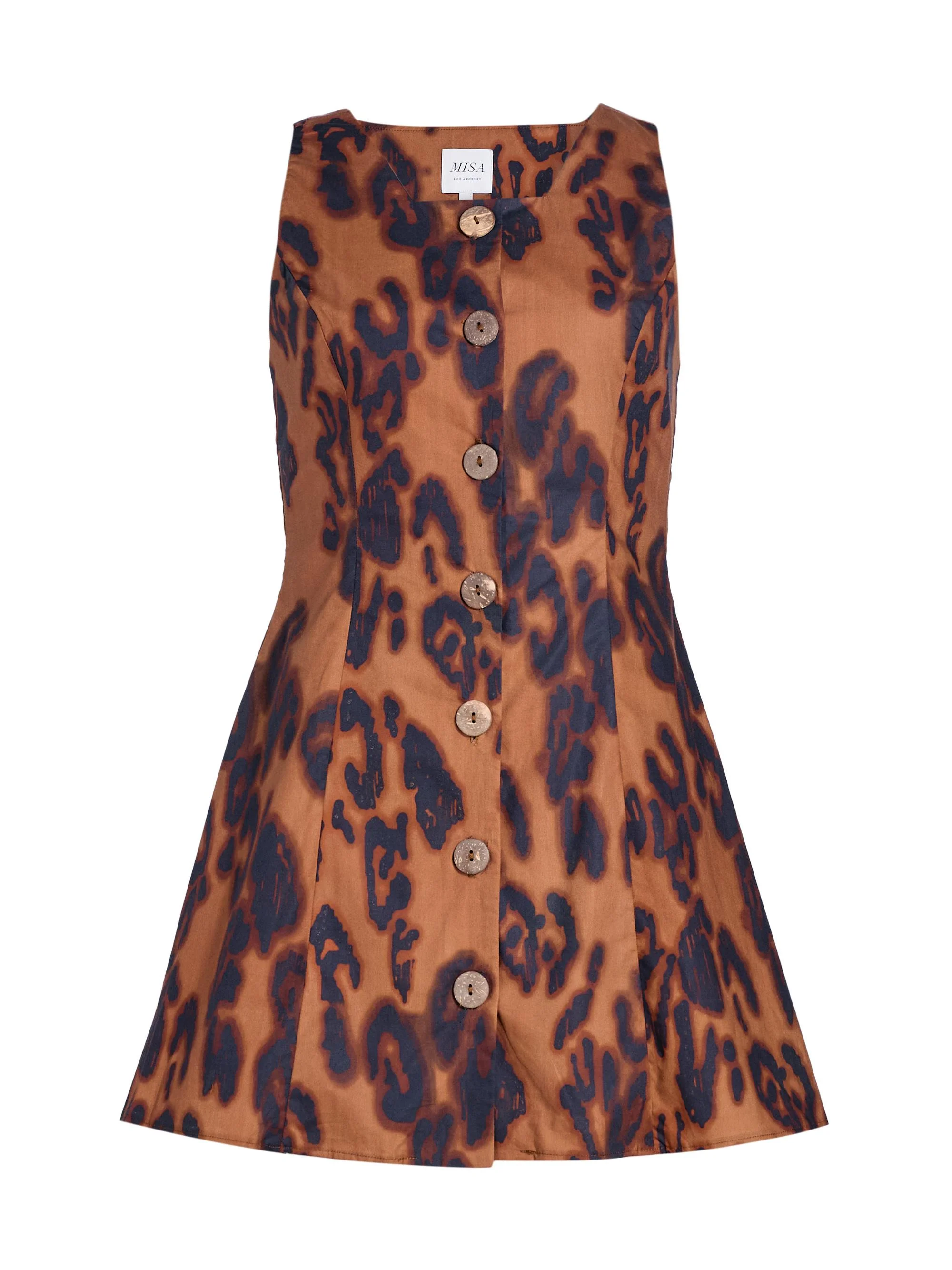 Women's Alyse Blotted Leopard-Print Button-Front Minidress - Cocoa Leopard - 1