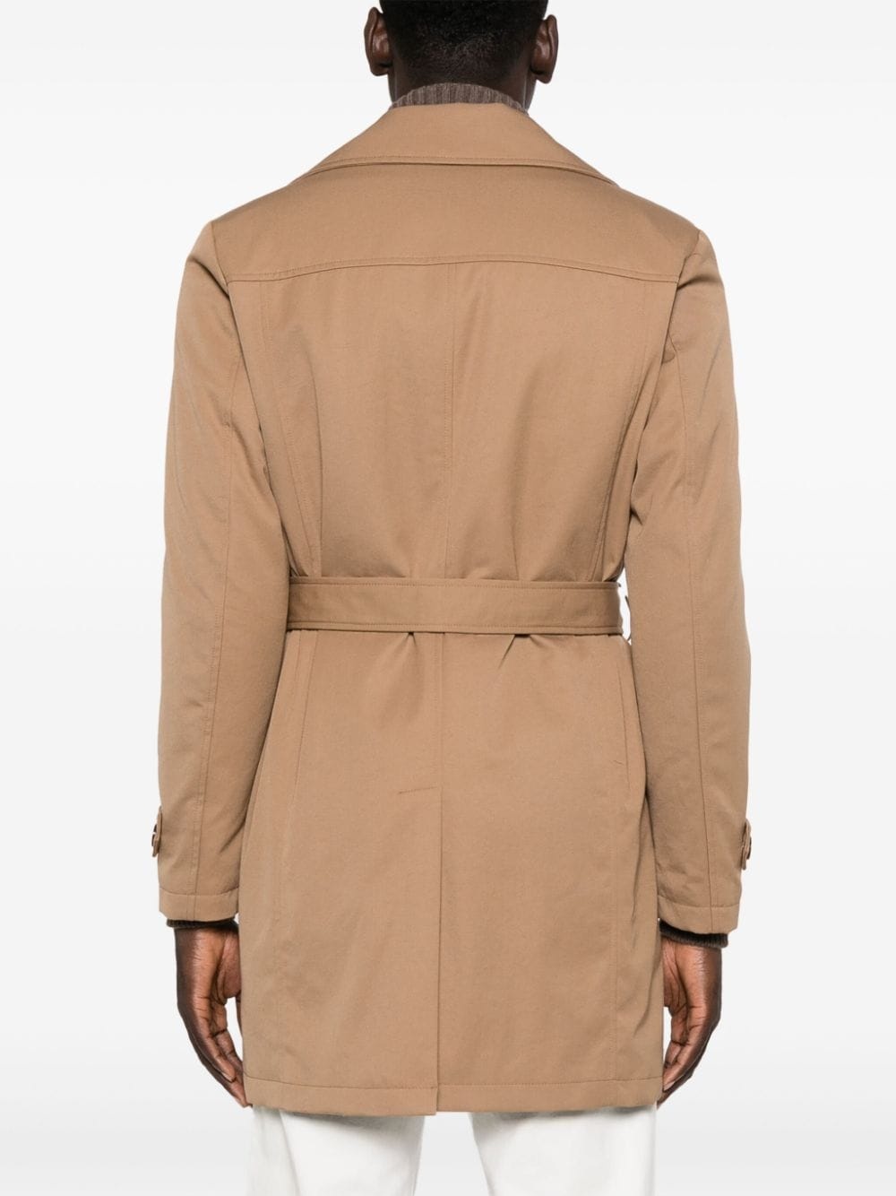 notched-lapels double-breasted trench coat - 4
