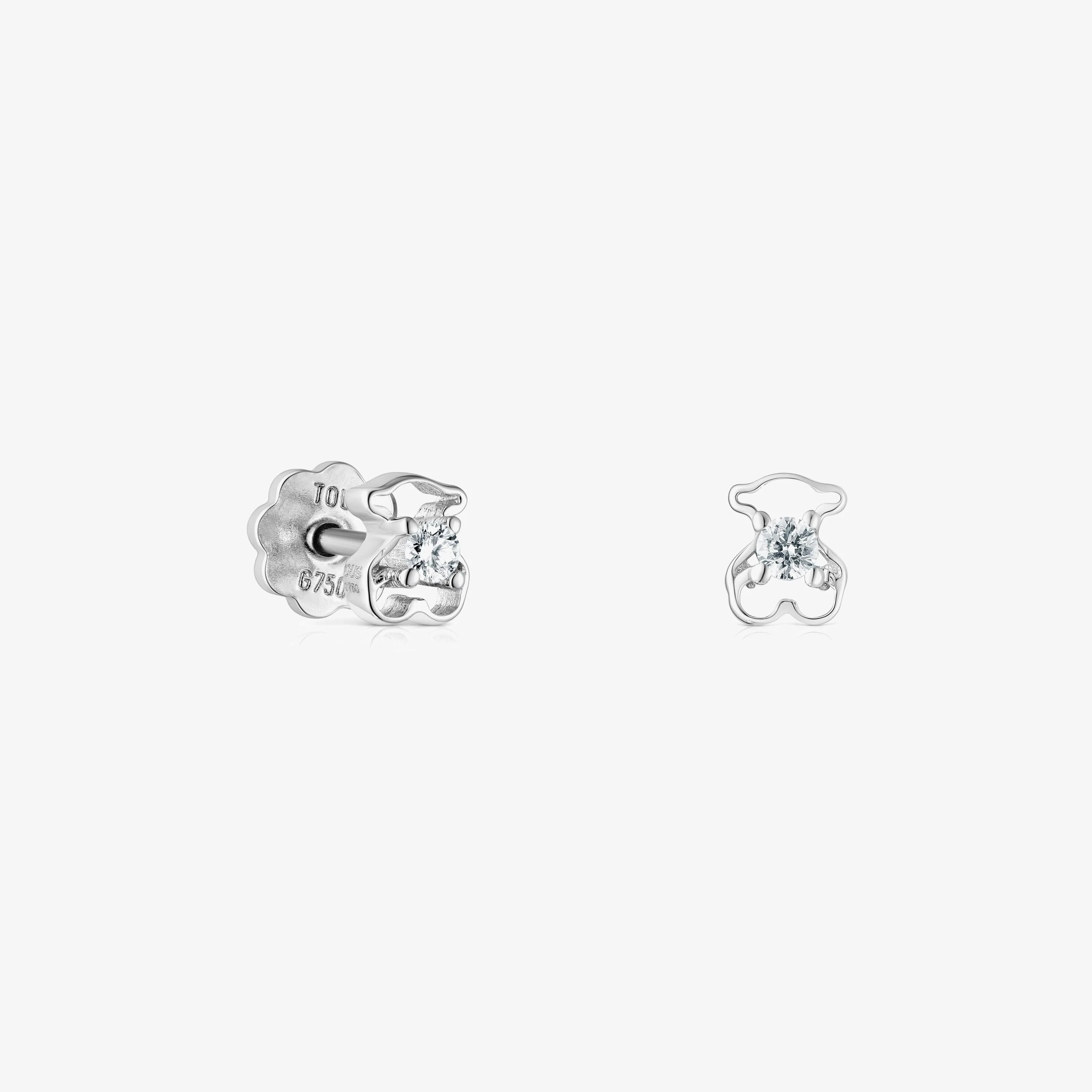 18K white gold Silueta earrings with diamonds - 1