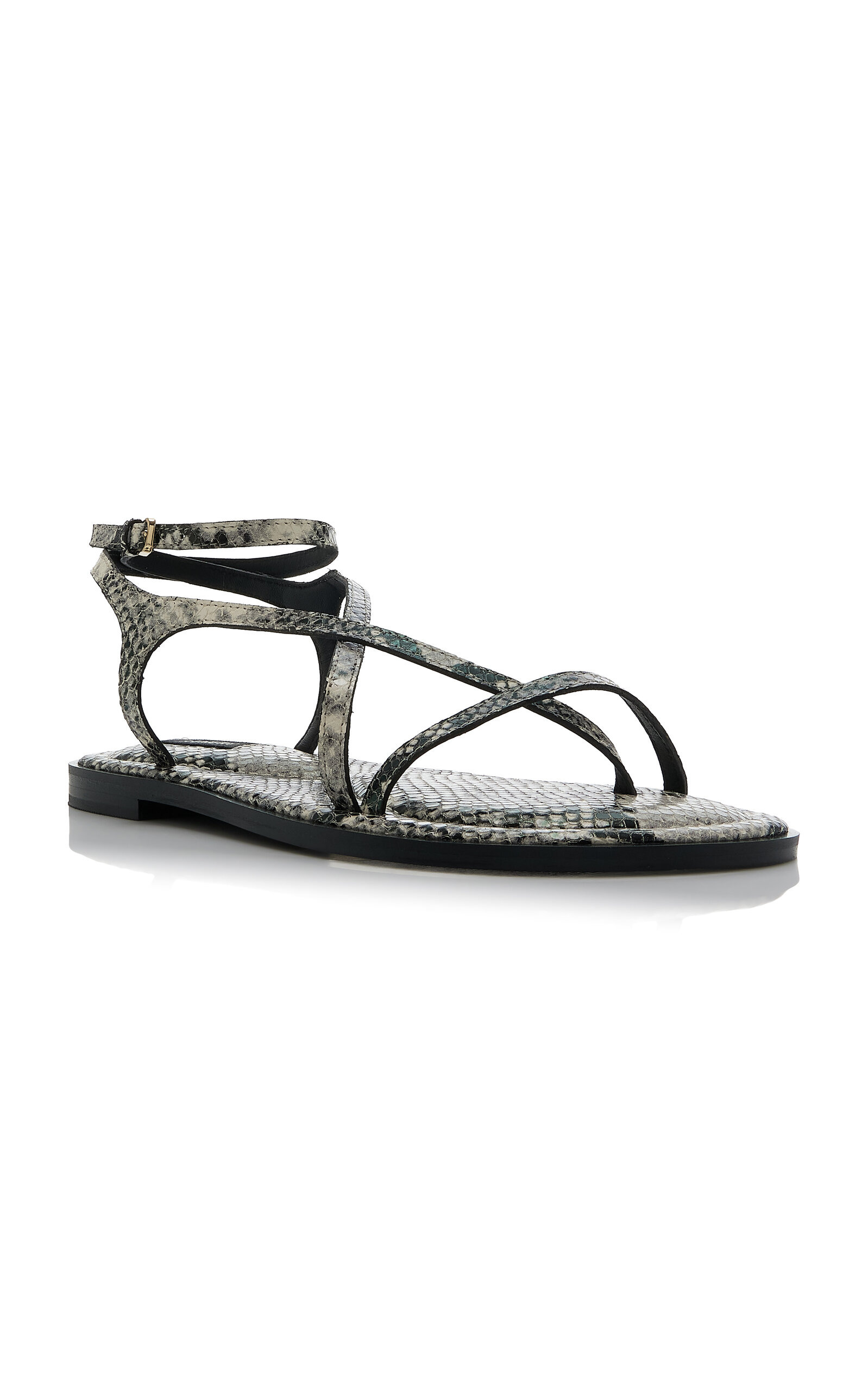 Edna Snake-Effect Leather Sandals animal - 4
