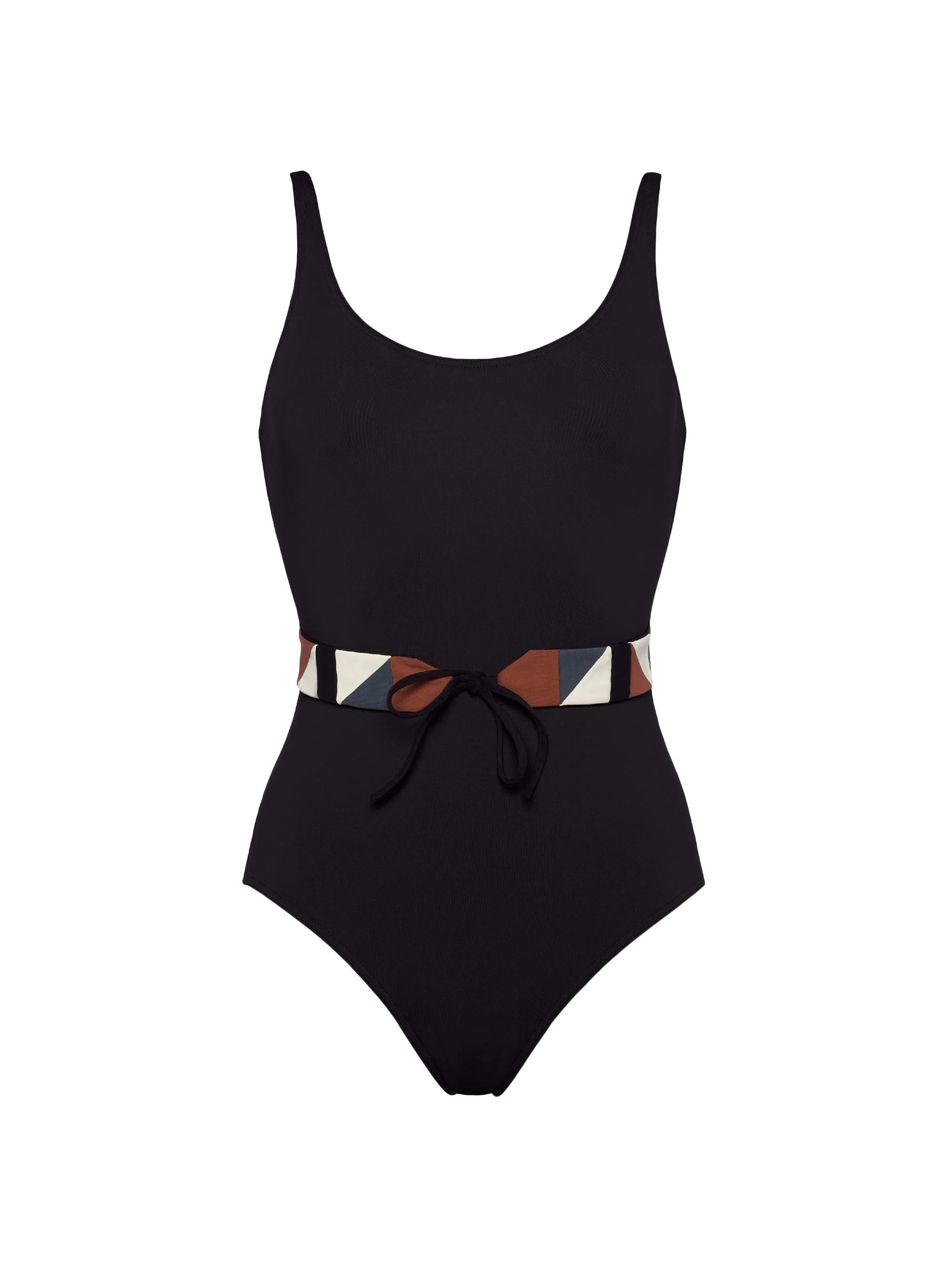 Women's Damier Belted One-Piece Swimsuit - Ultra - 1