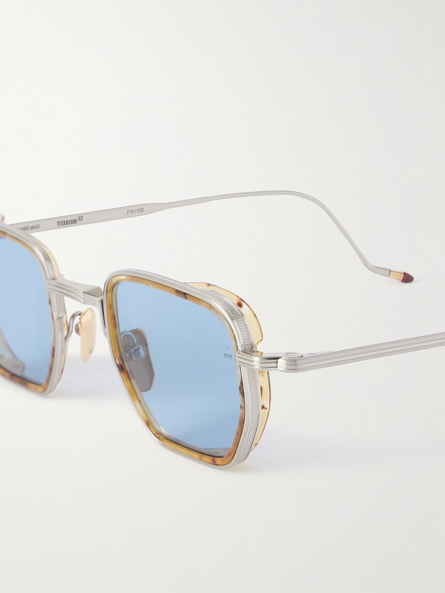 Atkins square-frame titanium and tortoiseshell acetate sunglasses Tortoiseshell - 3
