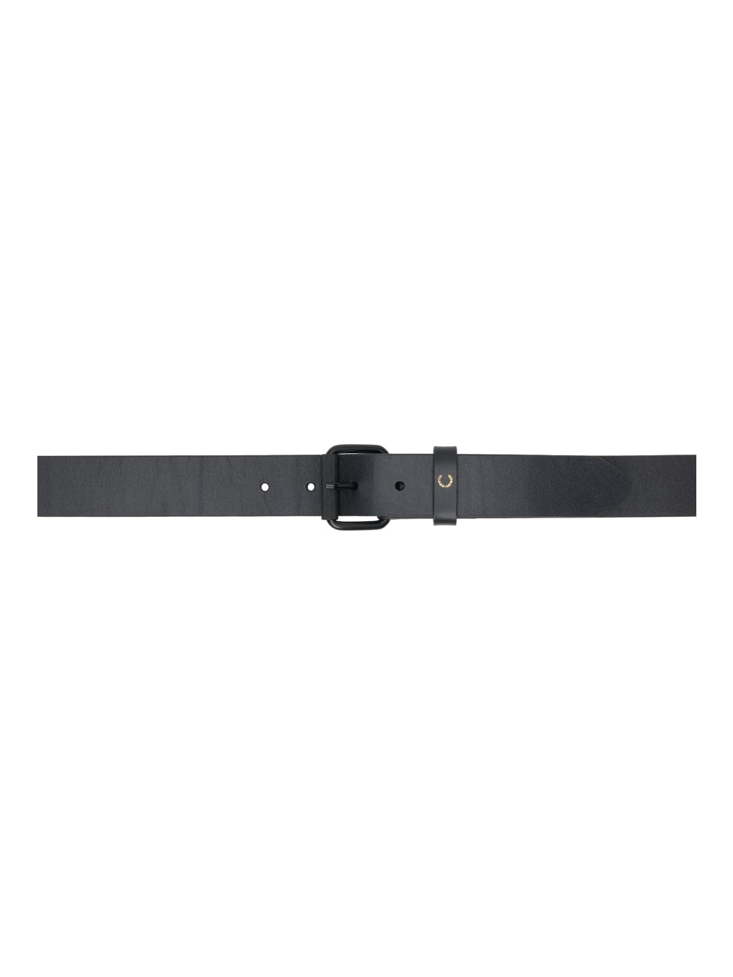 Black Burnished Leather Belt - 1