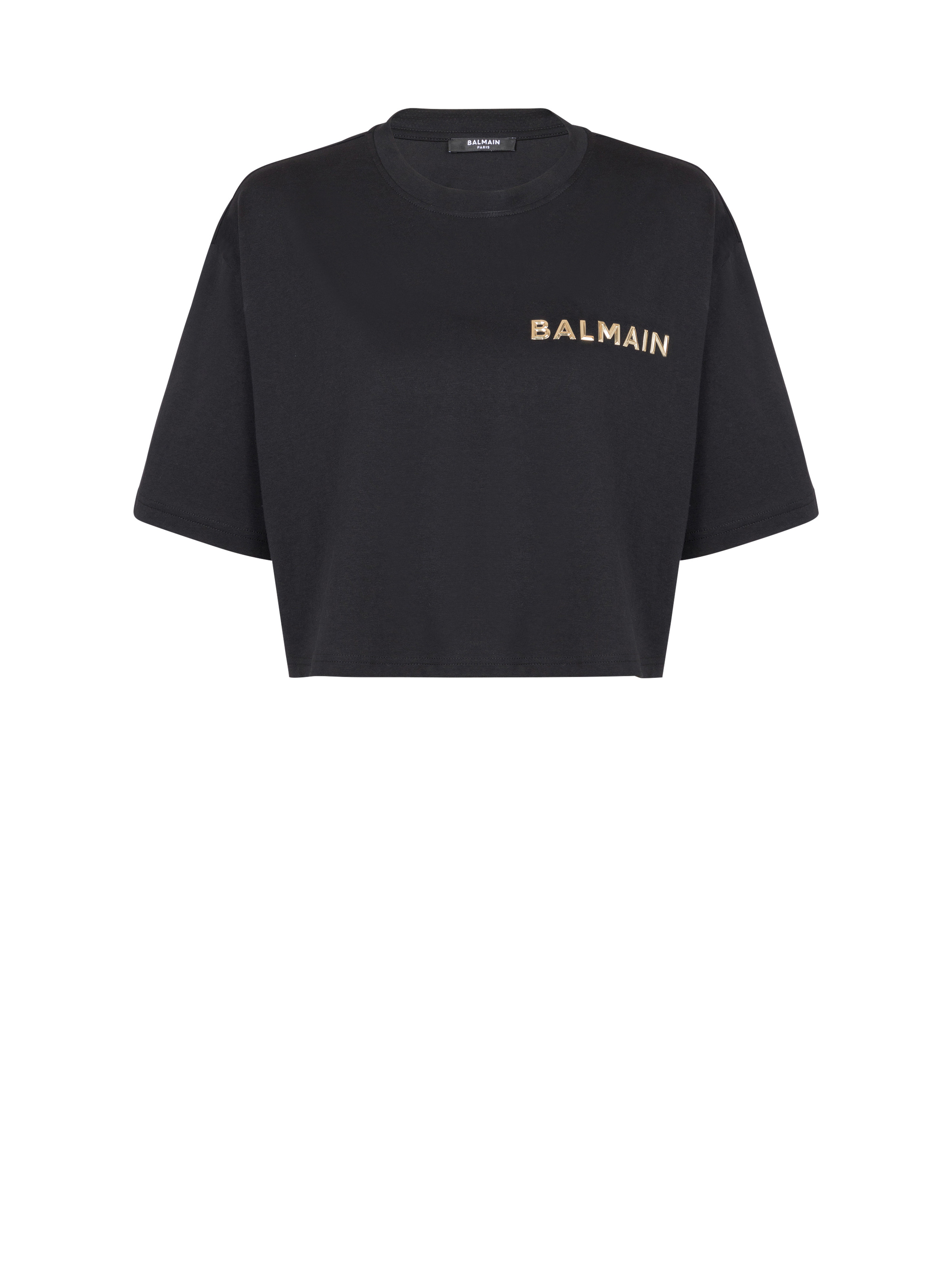 T-shirt with laminated Balmain logo - 1