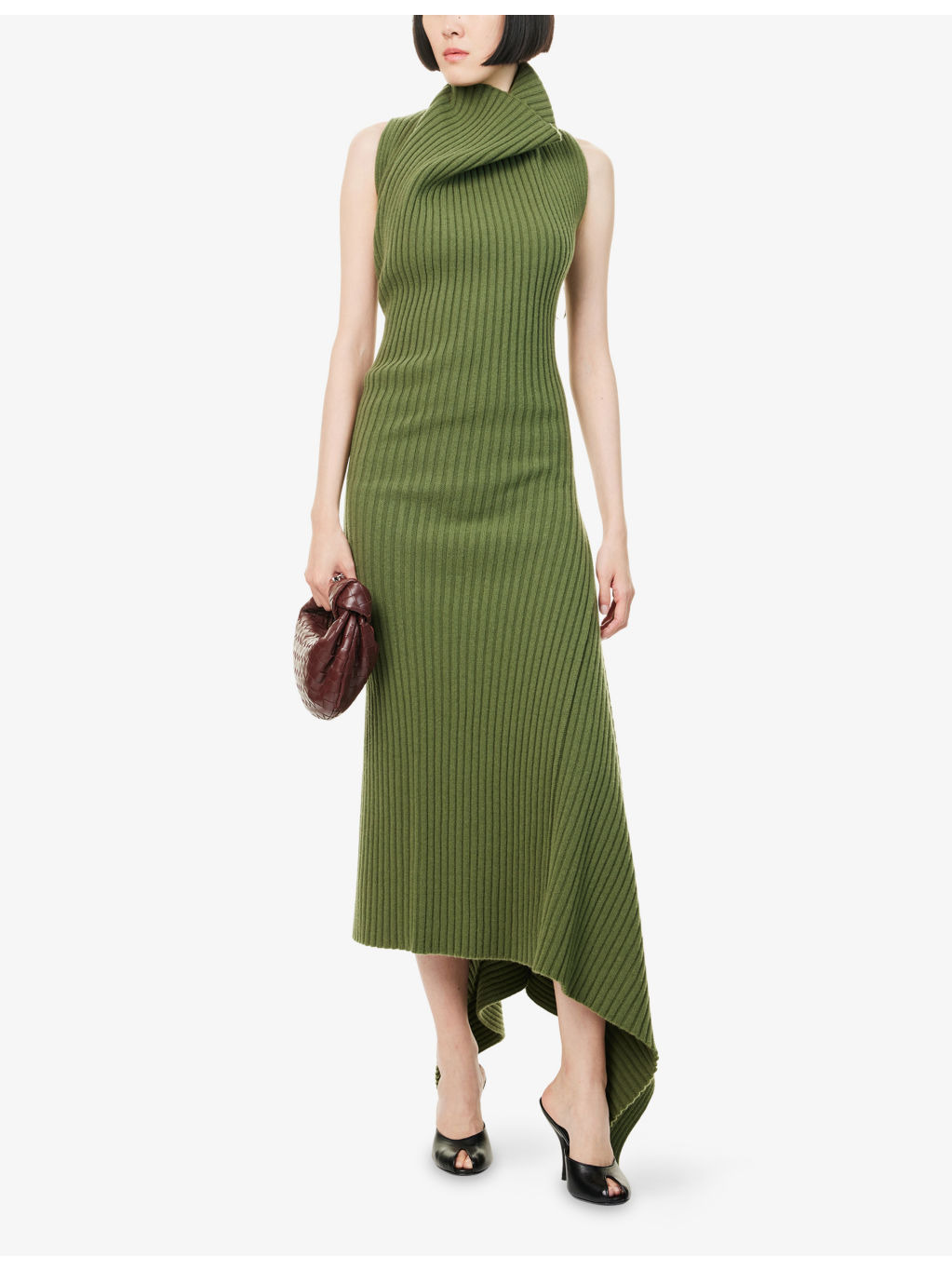 Ribbed Sleeveless Wool-Blend Midi Dress - 2