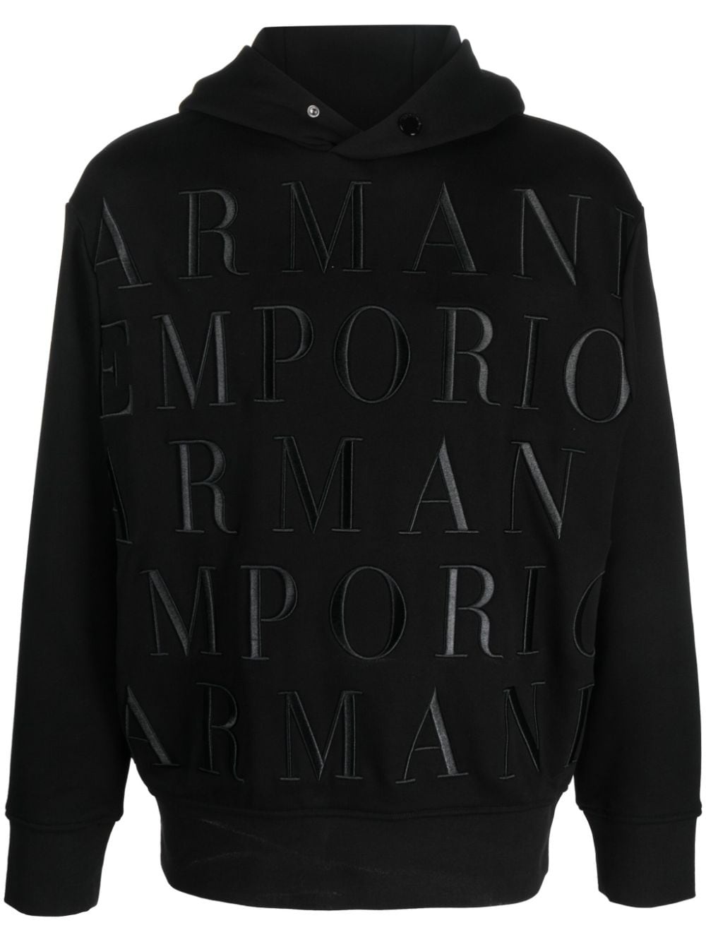 logo-embroidered cotton hoodie - 1