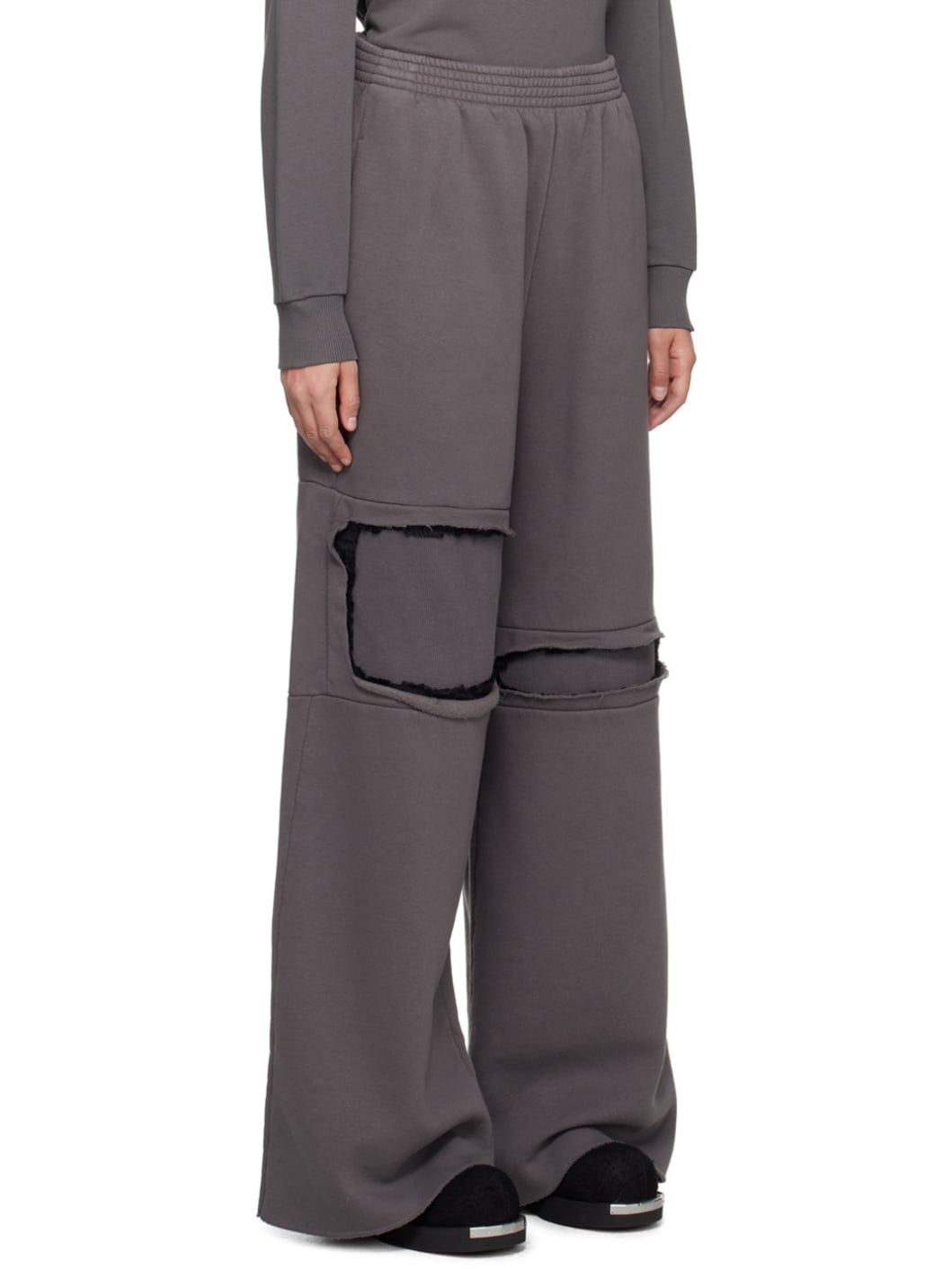 Gray Distressed Lounge Pants - 2