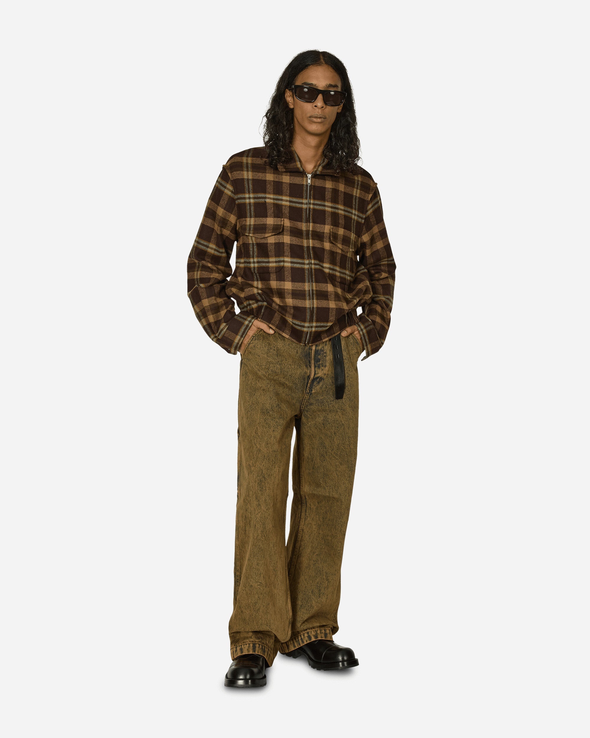 Tartan Simmo Vintage Zip-Up Jacket Brown - 4