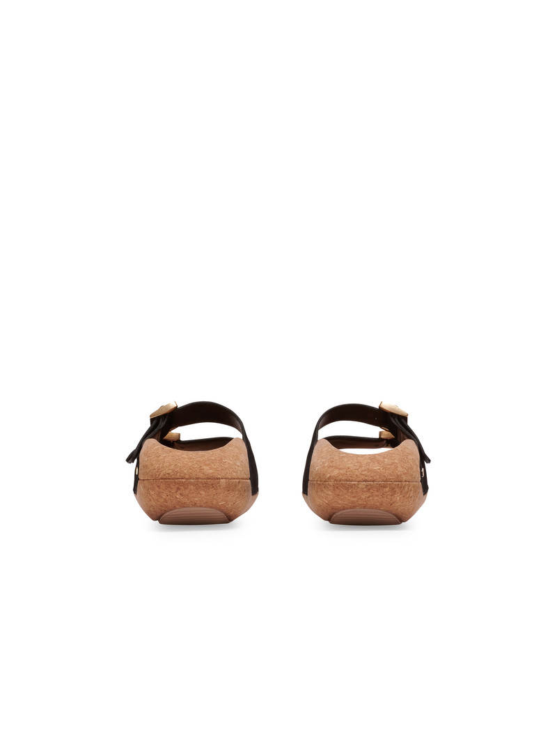 B-IT leather and cork mules 4