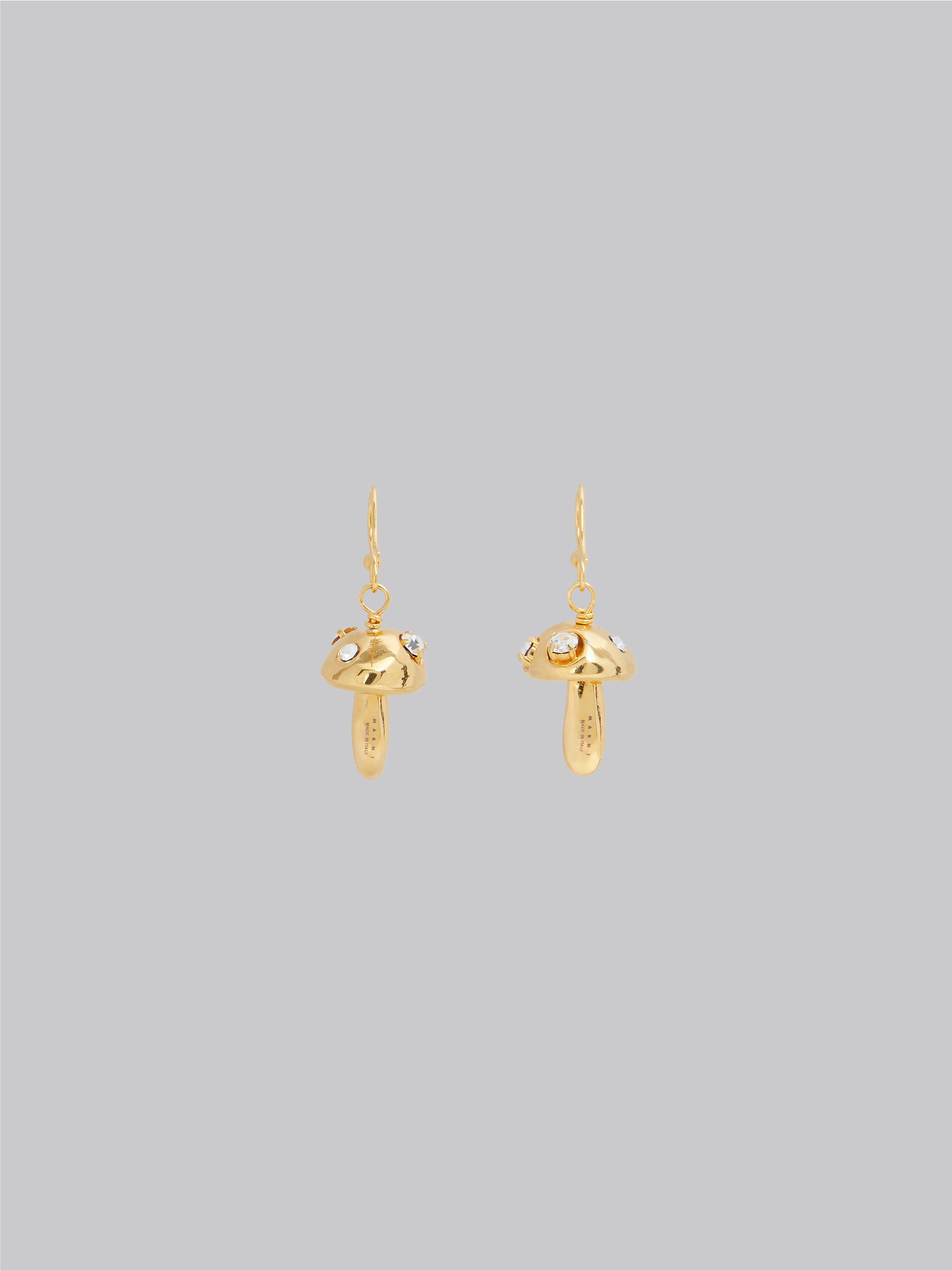 RHINESTONE MUSHROOM CHARM EARRINGS - 3