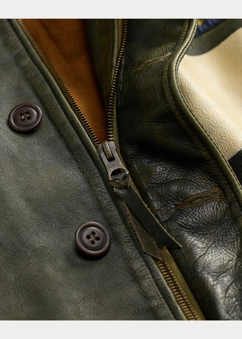 Shearling-Collar Leather Jacket 4
