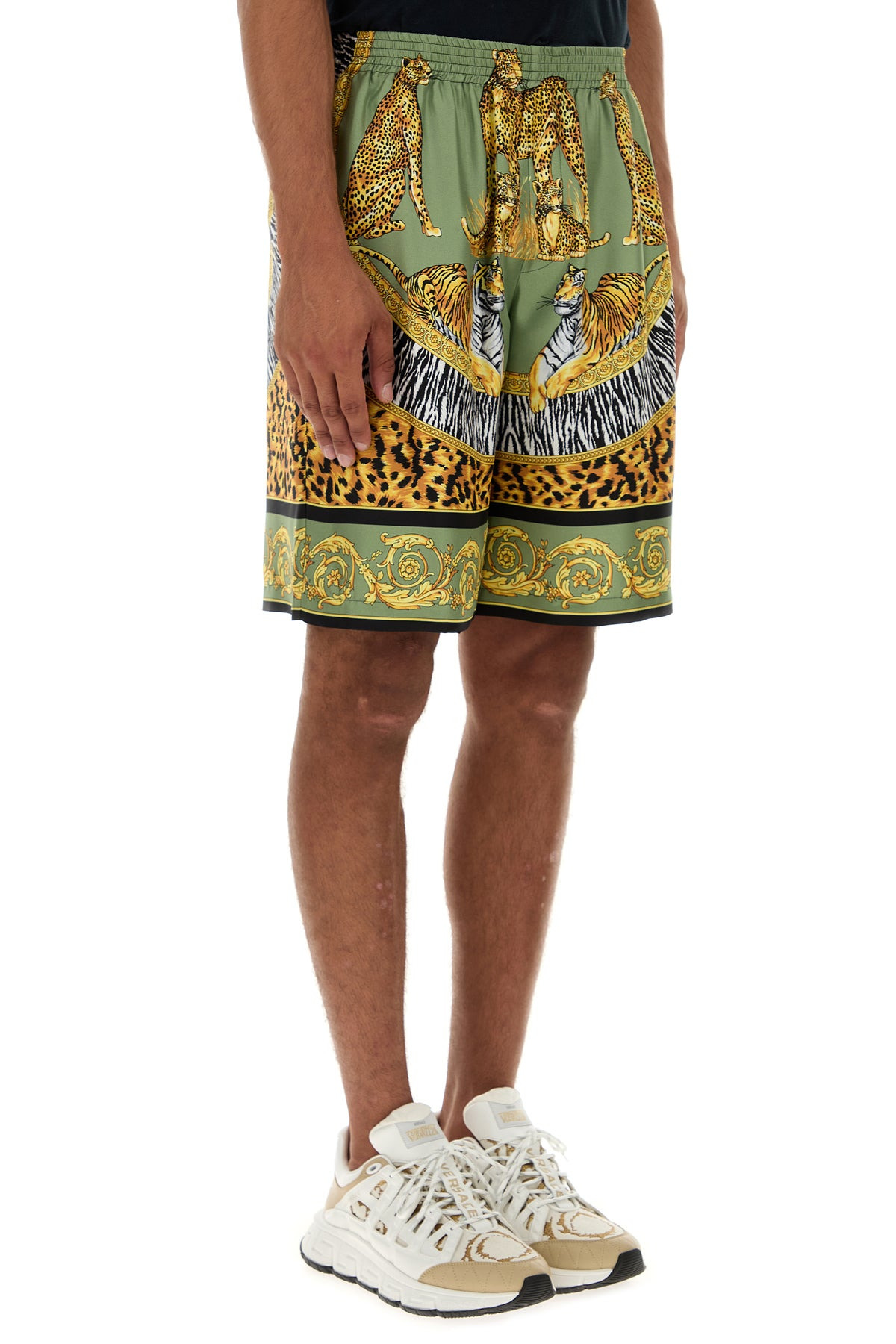 Printed silk bermuda shorts - 3