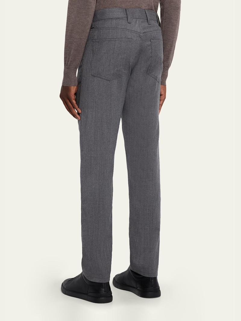 Men's Wool Straight Leg Five-Pocket Pants 3