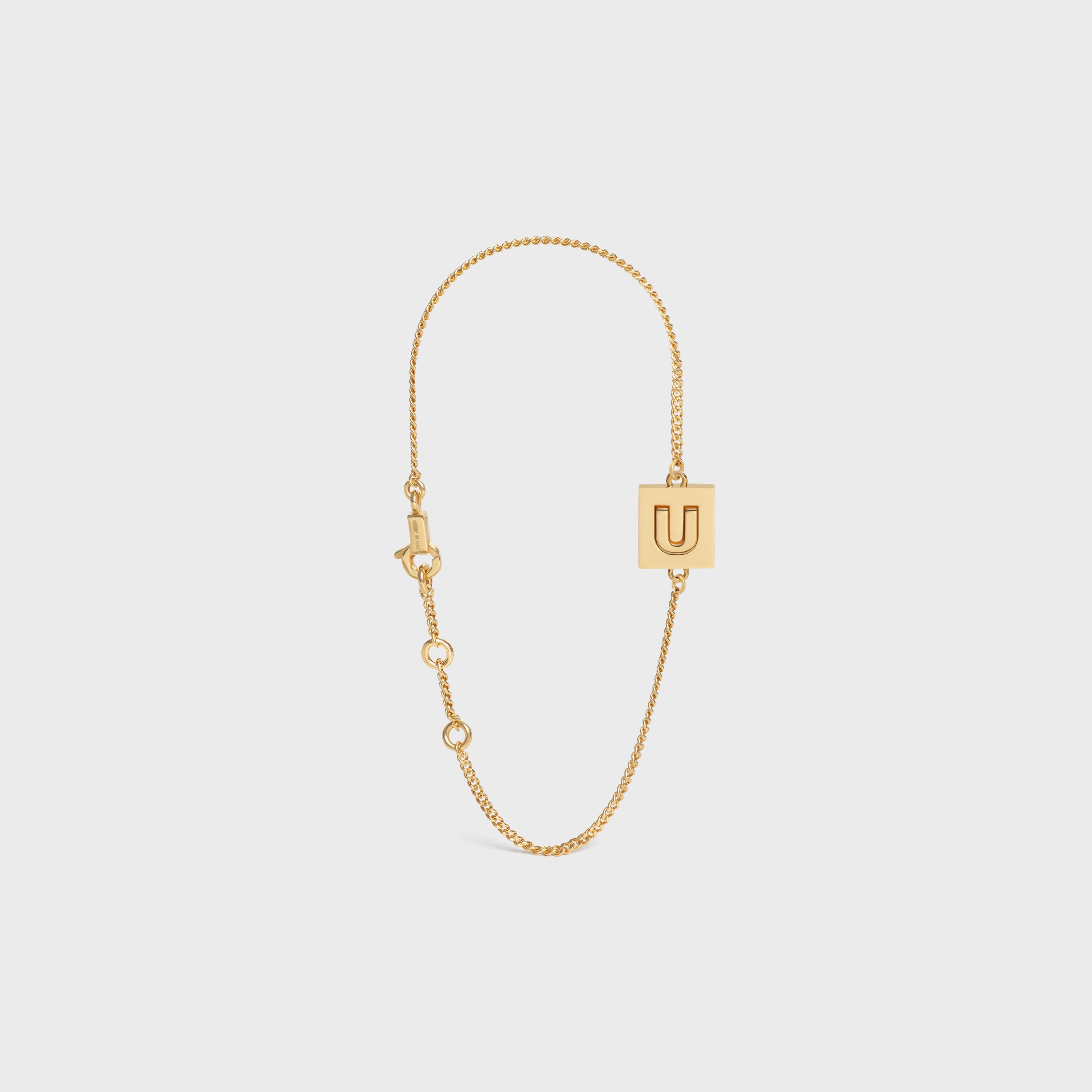 Alphabet U Bracelet in Brass with Gold Finish - 2