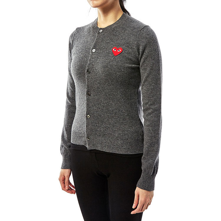 (WMNS) COMME des GARCONS PLAY Cardigan Red Emblem 'Grey' AZ-N007-051-3 - 5