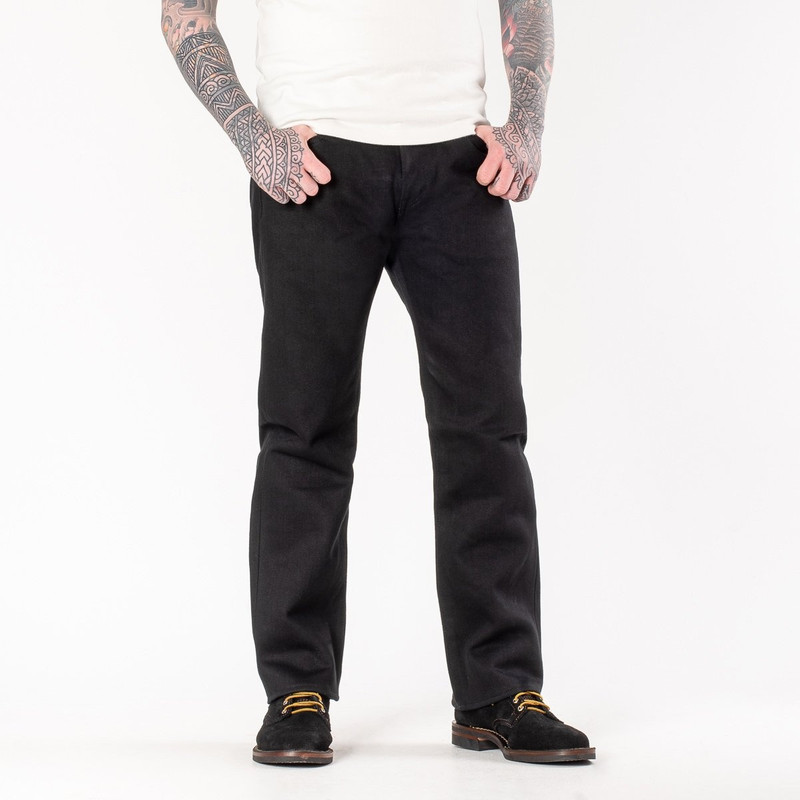 Iron Heart 21oz Non-Fade Denim Straight Cut Jeans - Superblack outlook