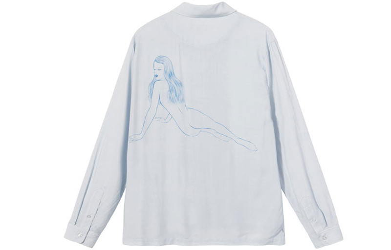 Stüssy Stussy Pin Up Girl L/S Shirt 'Light Grey' STUSSY-SS21-3 outlook