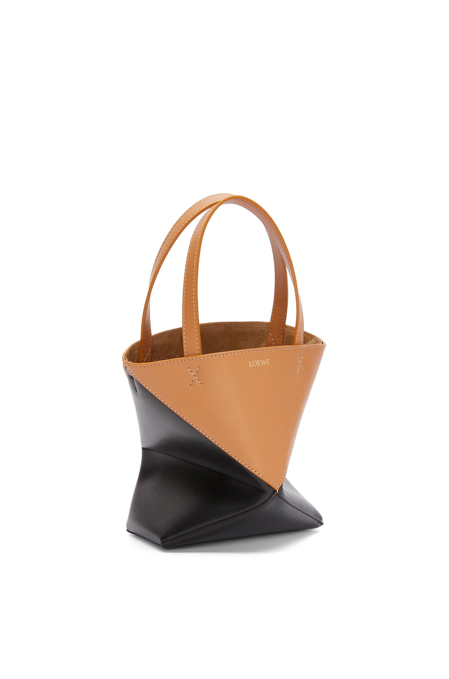 Mini Puzzle Fold Tote in shiny calfskin - 3