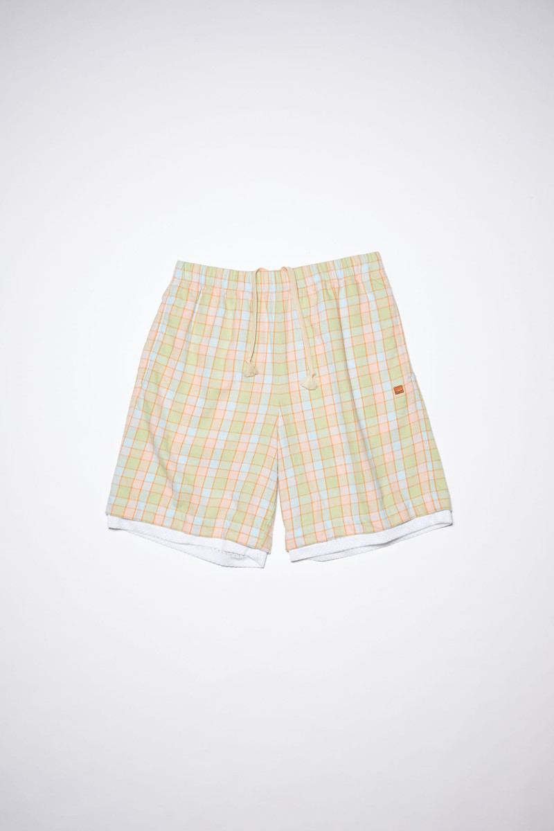 Flannel shorts - Orange/beige 1
