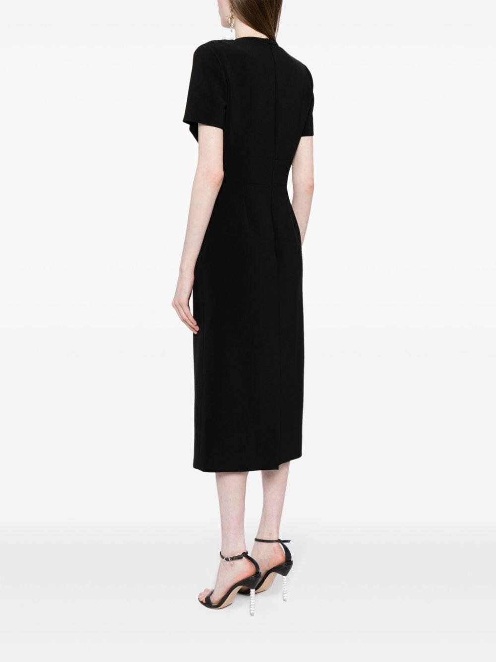 lace-panel midi dress - 4