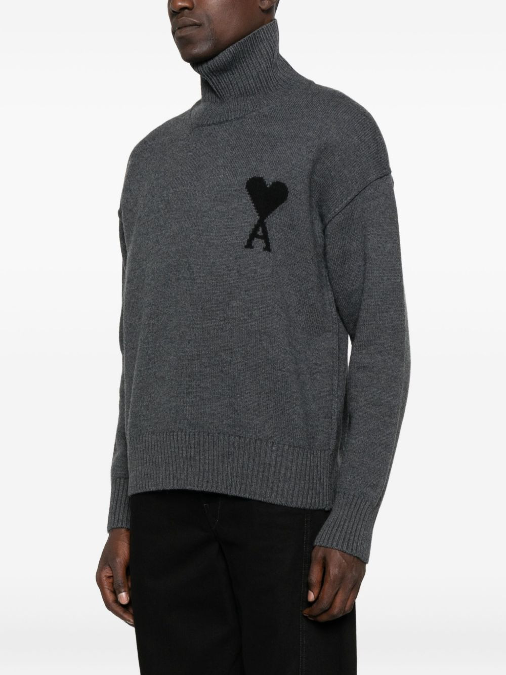 heart-logo turtleneck sweater - 3
