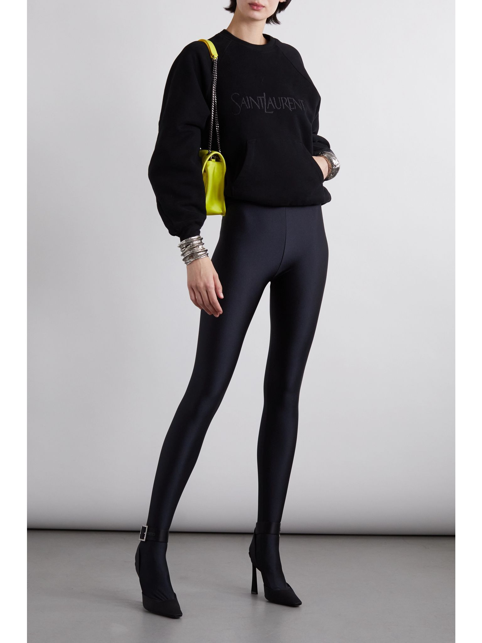 Embroidered cotton-jersey sweatshirt Black - 2