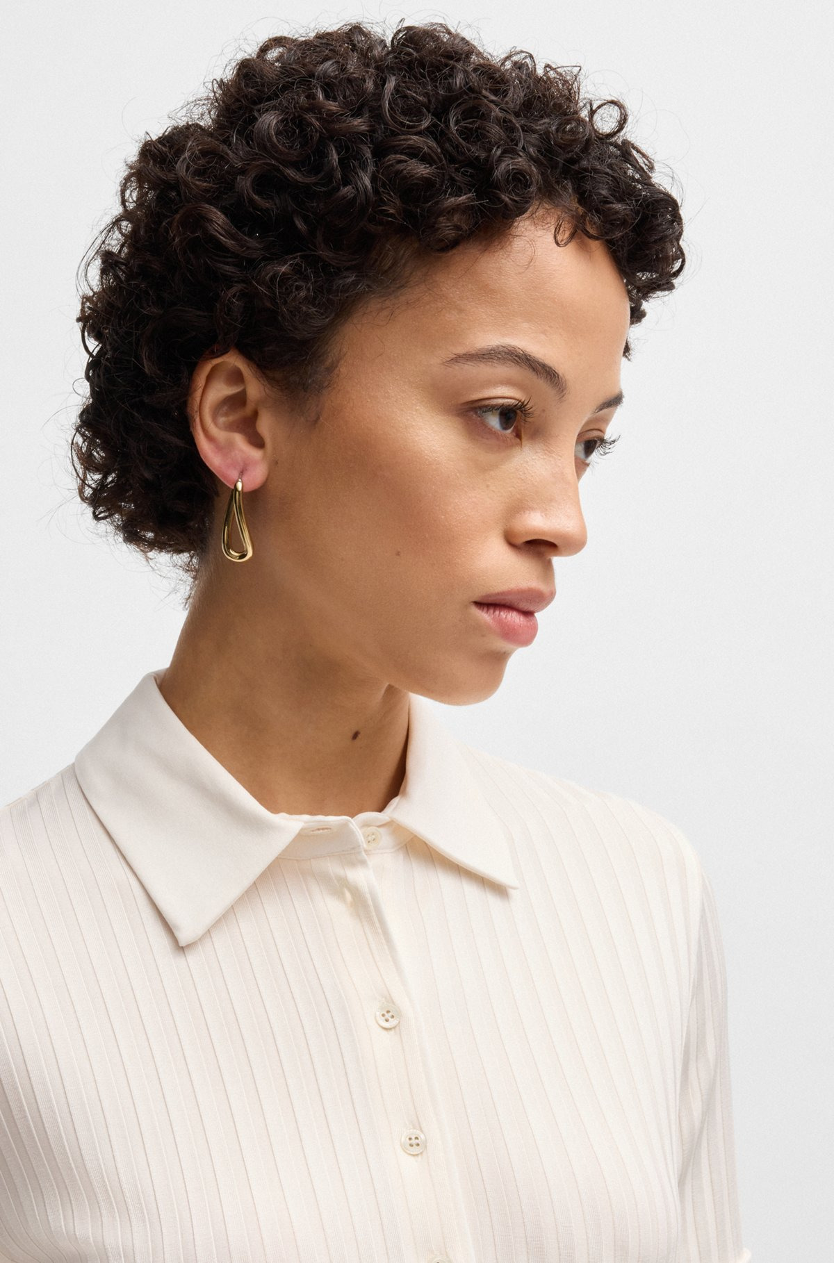 RIBBED POLO-COLLAR T-SHIRT WITH PLAIN TRIMS - 5