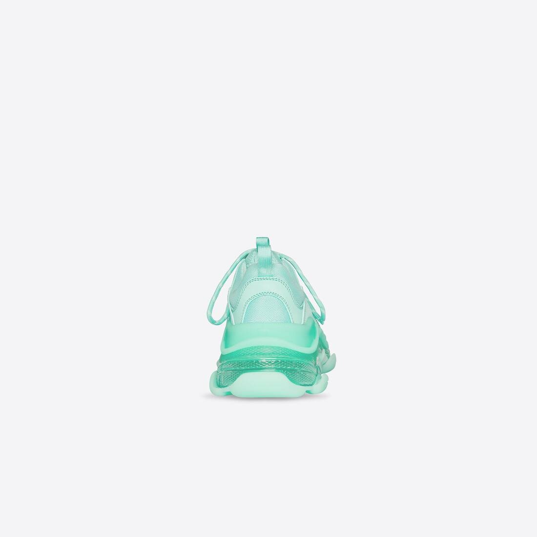Women's Triple S Clear Sole Sneaker in Green - 5