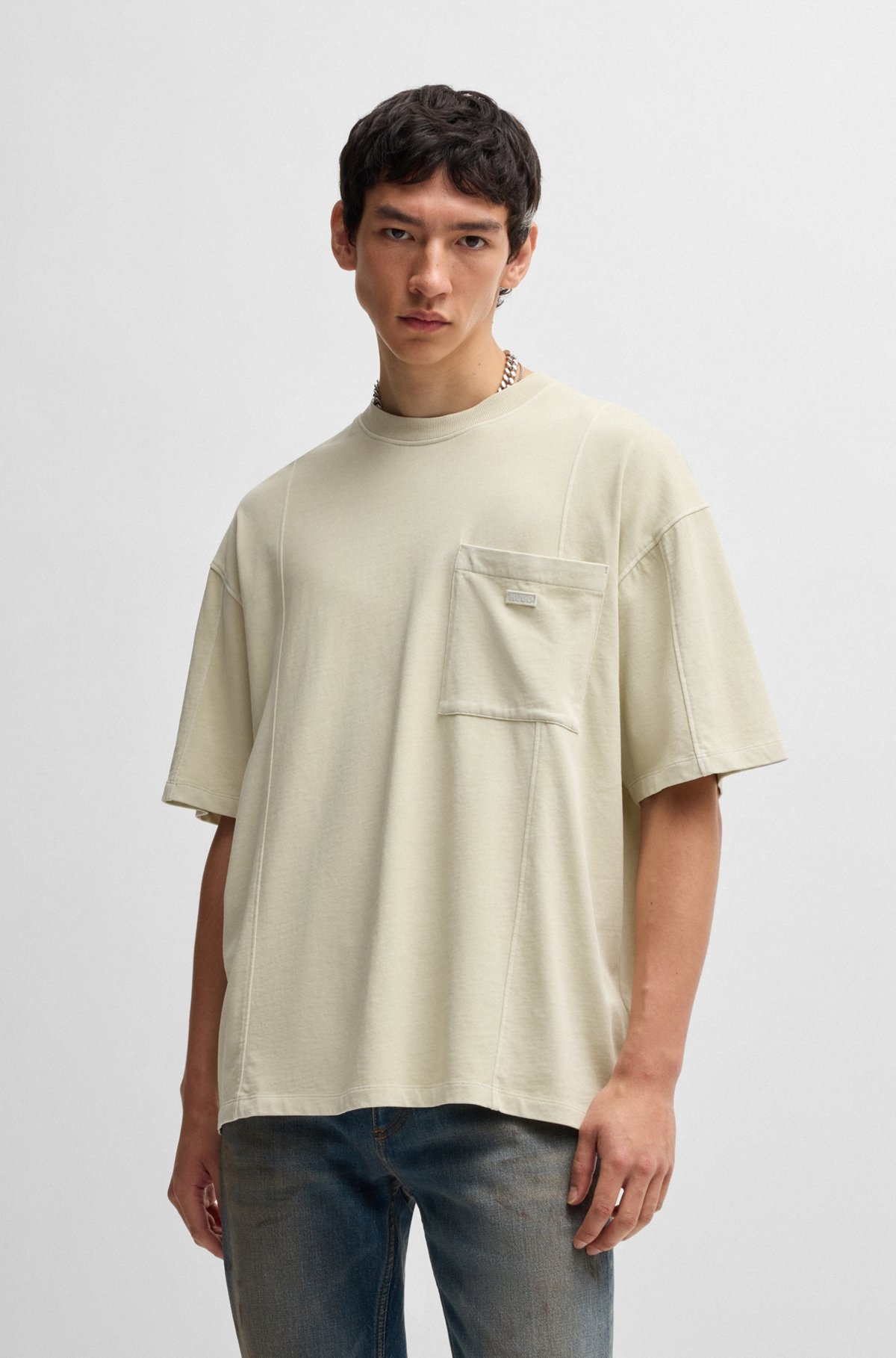 COTTON-JERSEY T-SHIRT WITH VERTICAL SEAMS - 2
