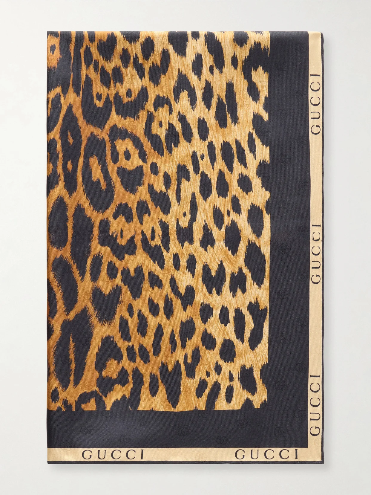 Leopard-print Silk-twill Scarf - 1
