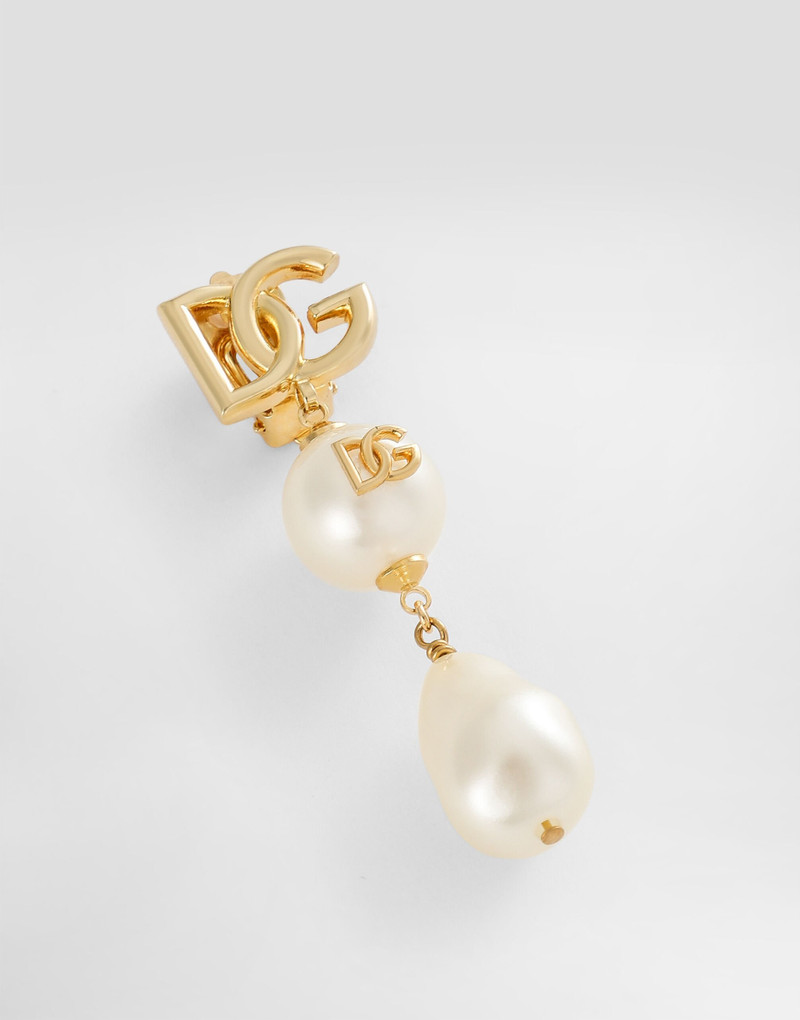 Dolce & Gabbana Drop earrings with teardrop accents, cabochons and DG logo outlook