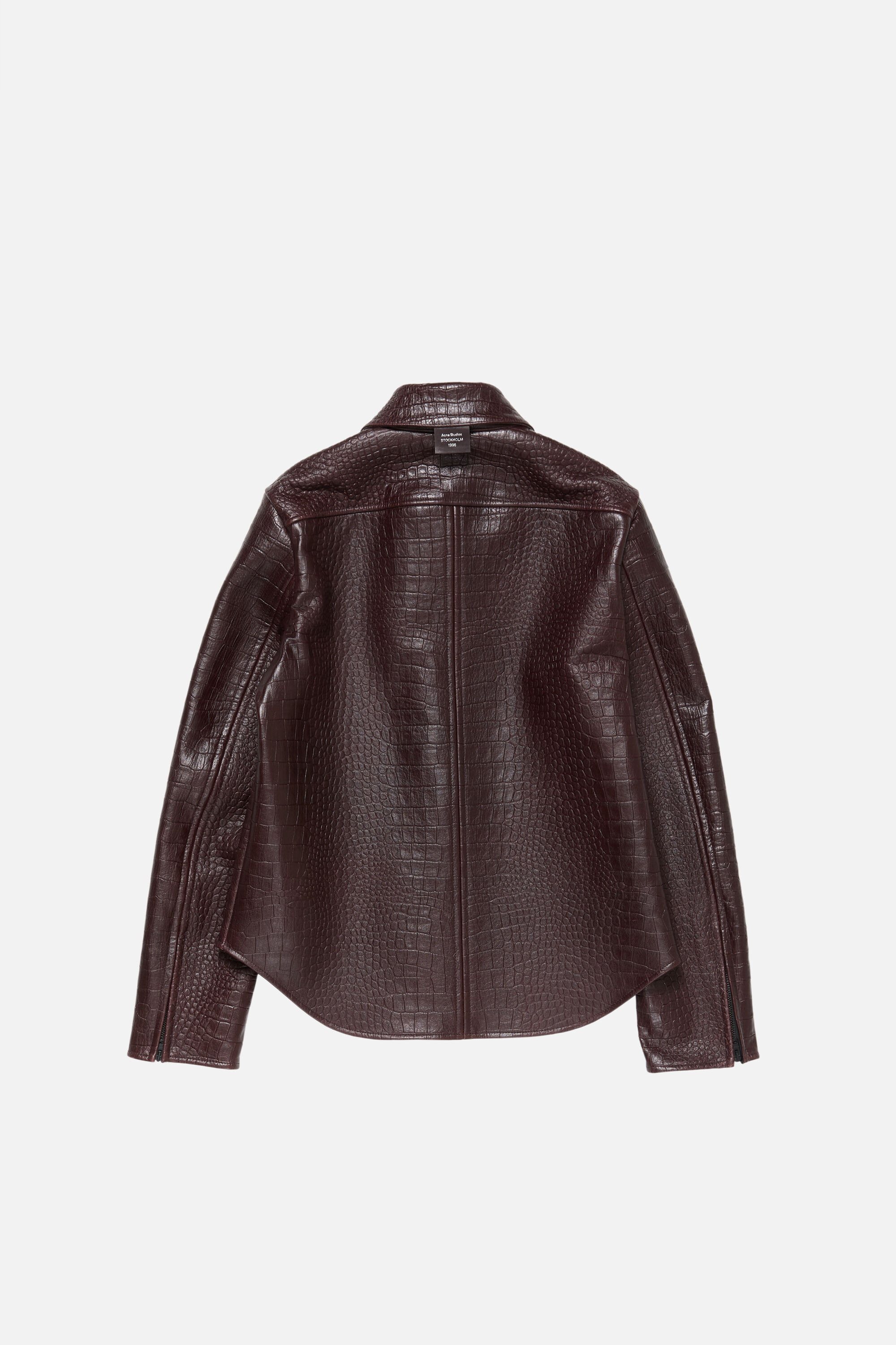 Leather shirt jacket - Burgundy - 7