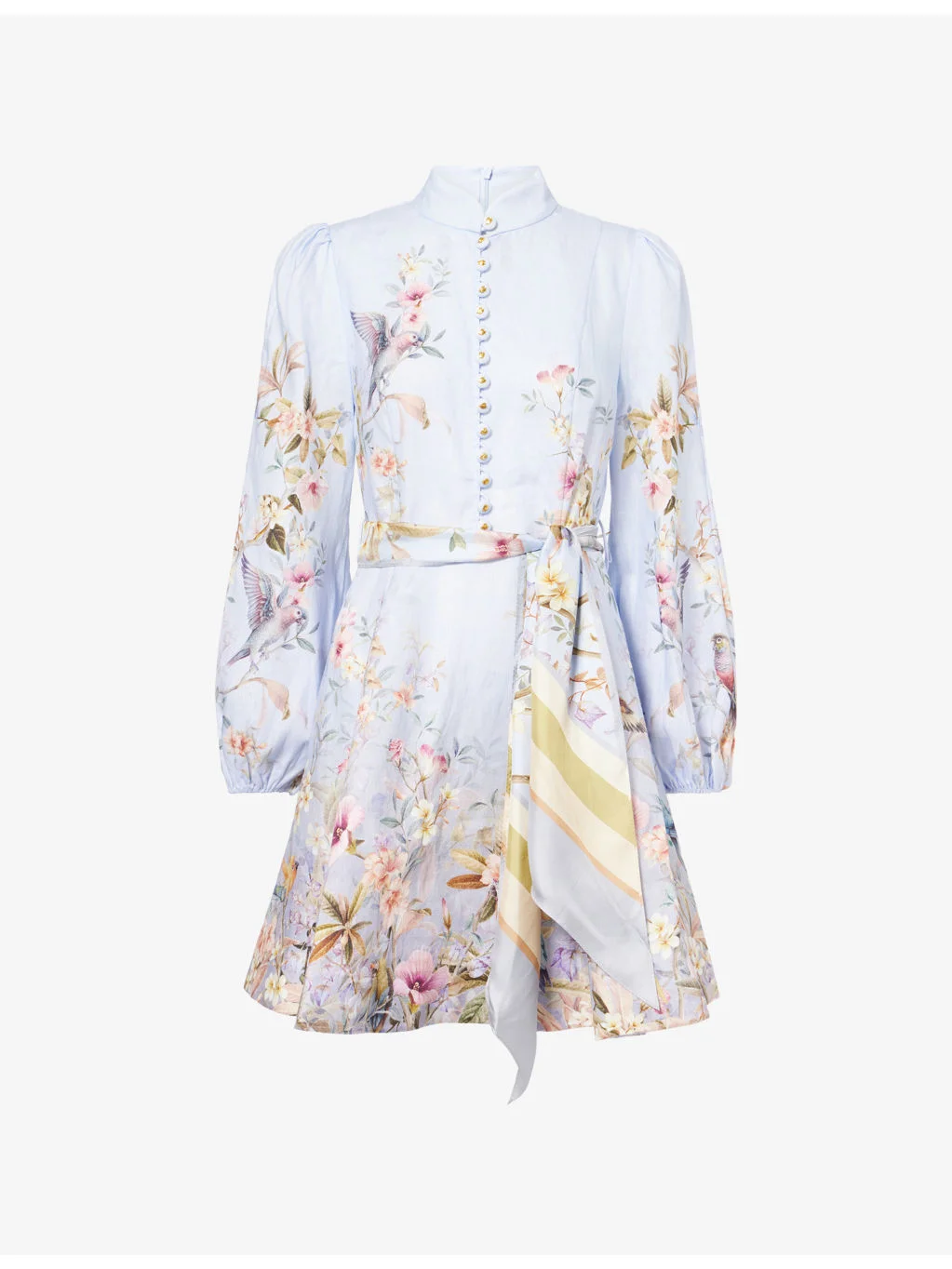 Rebellion Floral Linen Mini Dress - 1