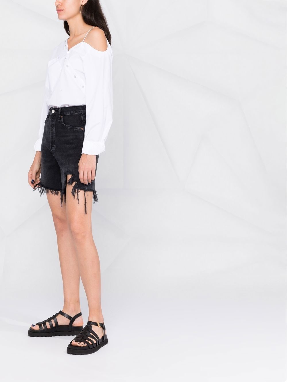 Stella high-rise denim shorts - 6