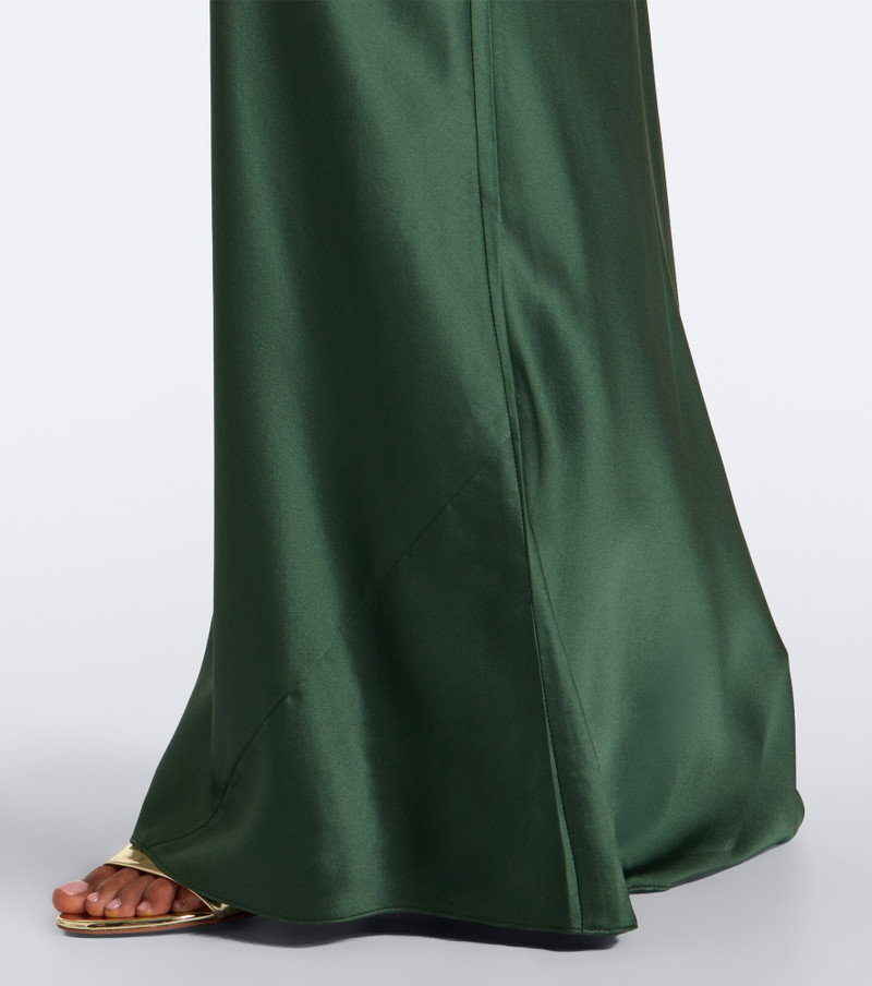 Draped one-shoulder silk satin gown 5