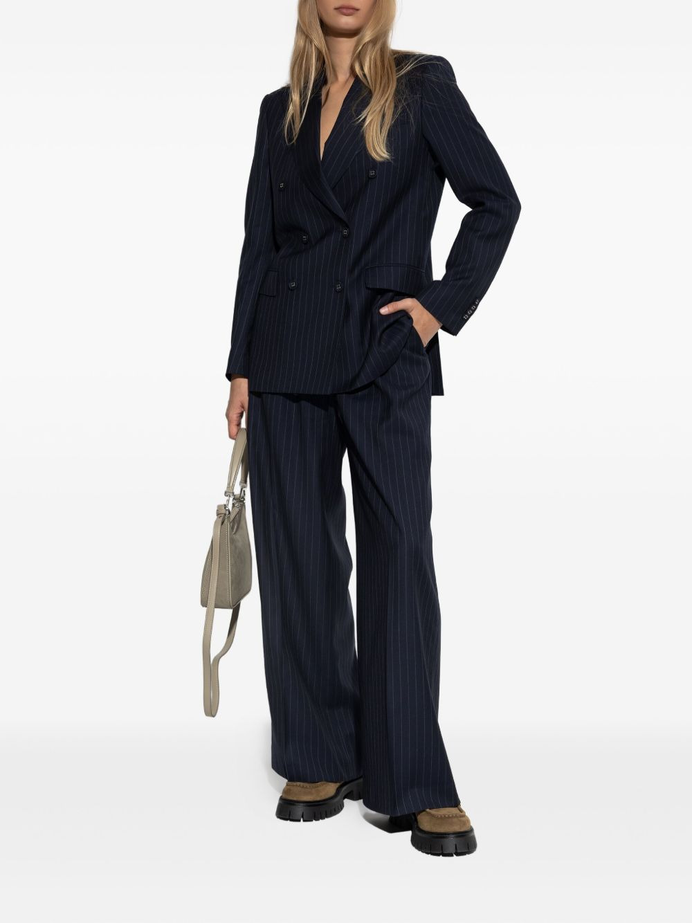 pinstripe double-breasted jacket - 2