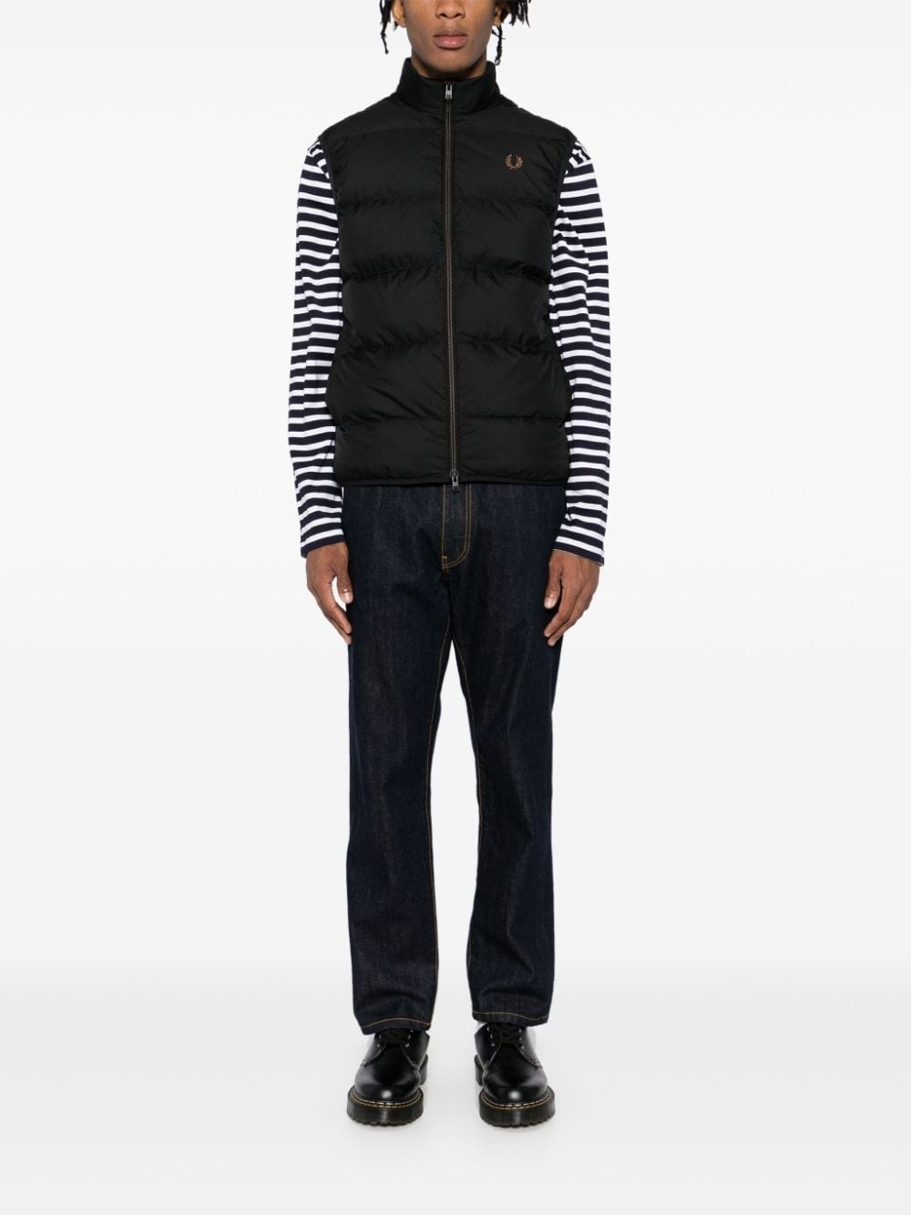 logo-embroidered padded jacket - 2